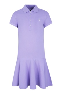 Фиолетовое платье-рубашка с оборкой Ralph Lauren Kids
