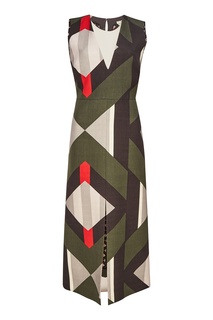 Платье из шерсти с геометрическим узором Fendi