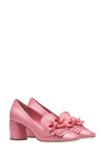 Розовые лакированные туфли с цепочкой Miu Miu