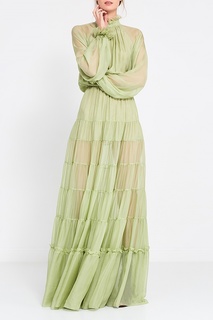 Зеленое шелковое платье-макси A LA Russe