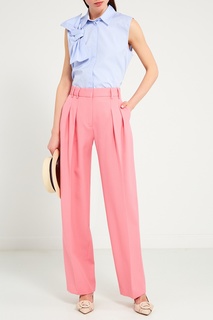 Розовые брюки из шерсти Victoria Beckham