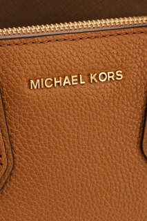 Коричневая кожаная сумка Mercer Michael Michael Kors