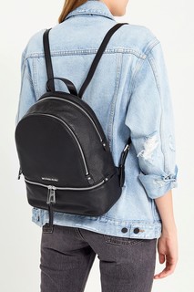 Черный кожаный рюкзак Rhea Zip Michael Michael Kors