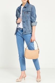 Бежевая сумка из кожи Coach