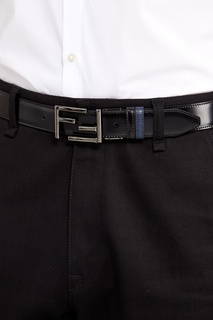 Черный кожаный ремень Fendi