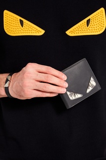Черный кошелек с аппликацией Fendi