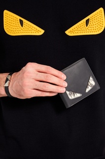 Черный кошелек с аппликацией Fendi