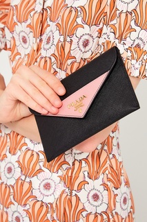 Черный кожаный кошелек Prada