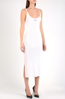Белое трикотажное платье Off White