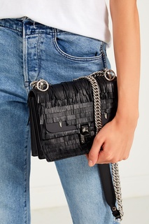 Черная сумка с бахромой Fendi