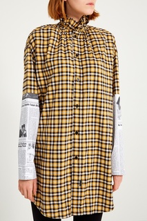 Хлопковая блузка в клетку Balenciaga