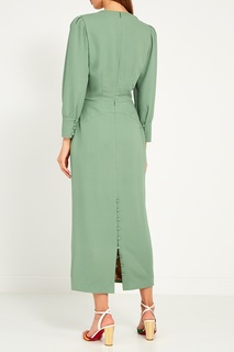 Зеленое шелковое платье Ulyana Sergeenko