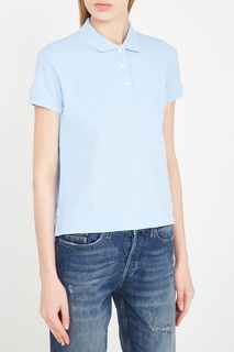 Голубая футболка-поло из хлопка Calvin Klein