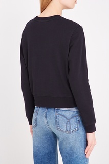Черный свитшот с нашивкой Calvin Klein