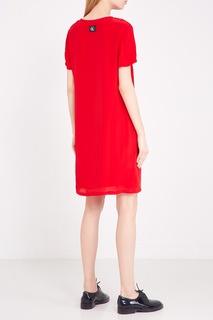 Красное прямое платье Calvin Klein