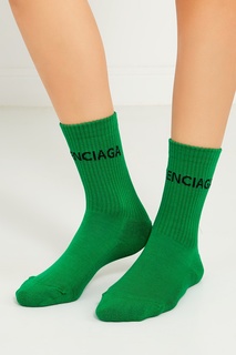 Зеленые носки из хлопка с логотипом Balenciaga
