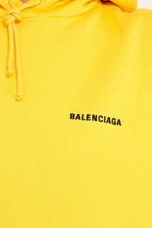 Желтое худи из хлопка Balenciaga