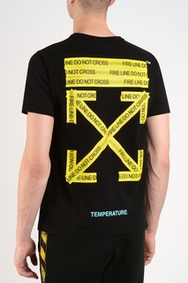 Черная футболка с контрастным принтом Off White