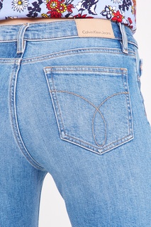 Голубые джинсы с темной полосой Calvin Klein