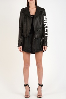 Черные атласные шорты Off White