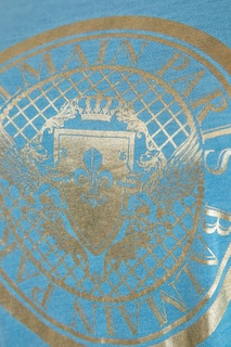 Синяя хлопковая футболка с логотипом Balmain
