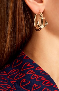 Позолоченные серьги с якорем Anton Heunis