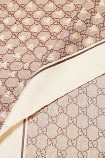 Шелковый платок с монограммами Gucci