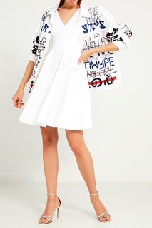 Белое платье с аппликацией Msgm