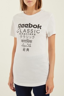 Белая футболка с контрастным принтом Reebok