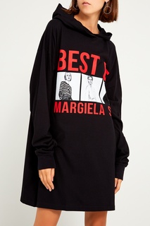 Черное платье с капюшоном Mm6 Maison Margiela