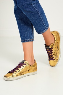 Золотистые кроссовки Golden Goose Deluxe Brand