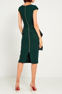 Зеленое платье с баской Roland Mouret