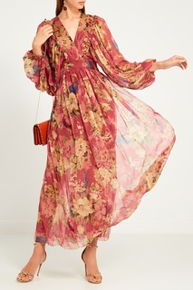 Шелковое платье с цветочным принтом Zimmermann