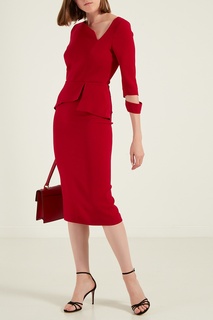 Красное платье с баской Roland Mouret