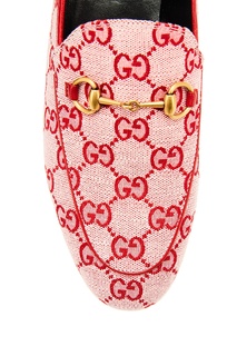 Текстильные лоферы с монограммой Gucci