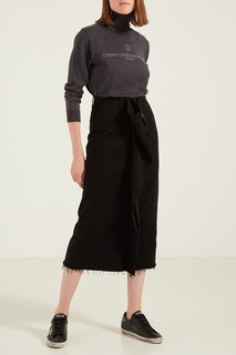 Черная юбка с оборкой Mm6 Maison Margiela