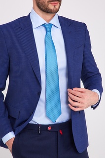 Голубой галстук с цветочным принтом Kiton