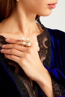 Золотистое кольцо с жемчужинами Ruby Novich