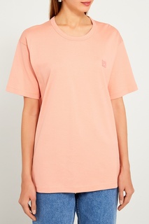 Розовая хлопковая футболка Acne Studios