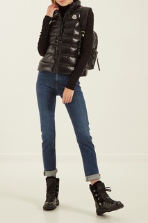 Черные ботинки из кожи Moncler