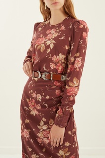 Бордовое платье с цветочным принтом Zimmermann