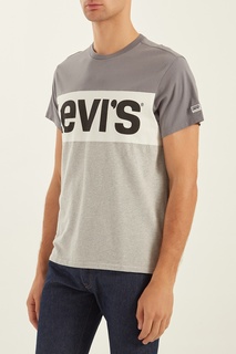 Серая футболка из хлопка с принтом Levis®
