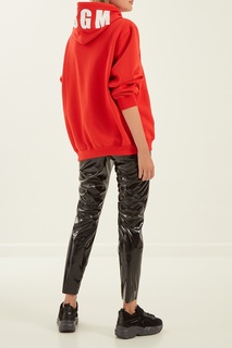 Худи из хлопка красного цвета Msgm