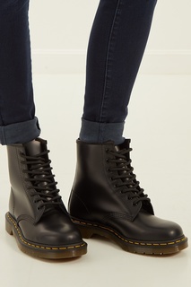 Высокие черные ботинки на двуцветной подошве Dr.Martens