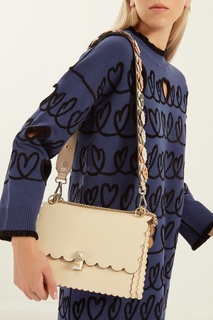 Серый ремень для сумки с аппликацией Fendi