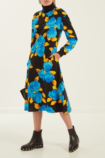 Хлопковое платье с цветочным принтом Msgm