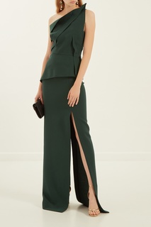 Зеленое платье с асимметричной драпировкой Roland Mouret