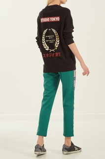 Зеленые брюки с лампасами Zoe Karssen