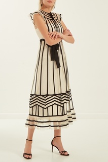 Платье-миди с контрастной отделкой RED Valentino