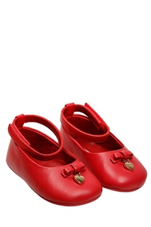 Красные кожаные пинетки Dolce&Gabbana Children